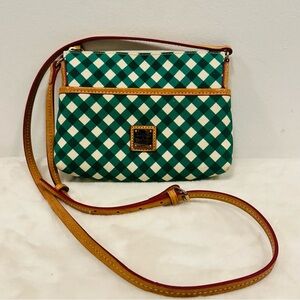Dooney & Bourke purse! Green and white  gingham Checkered Crossbody Bag!